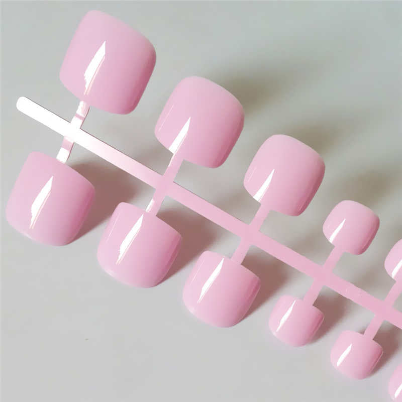 Bright Green Acrylic Fake Toe Nails Square Press On Nails