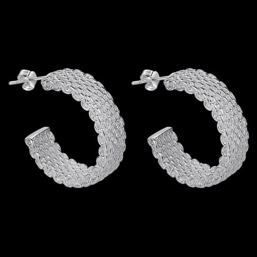 925 silver plated earrings mesh earrings female earrings