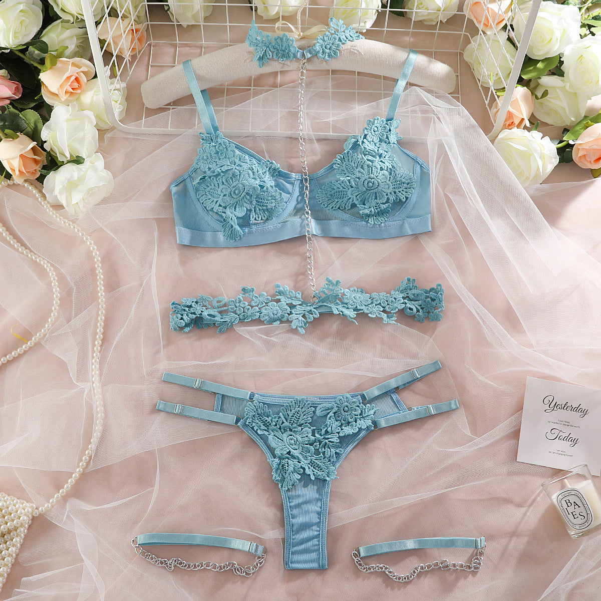 Underwear Suit Water Soluble Lace Chain Gather Suit