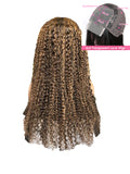 Piano Inter-color Highlight Curly Lace Wig