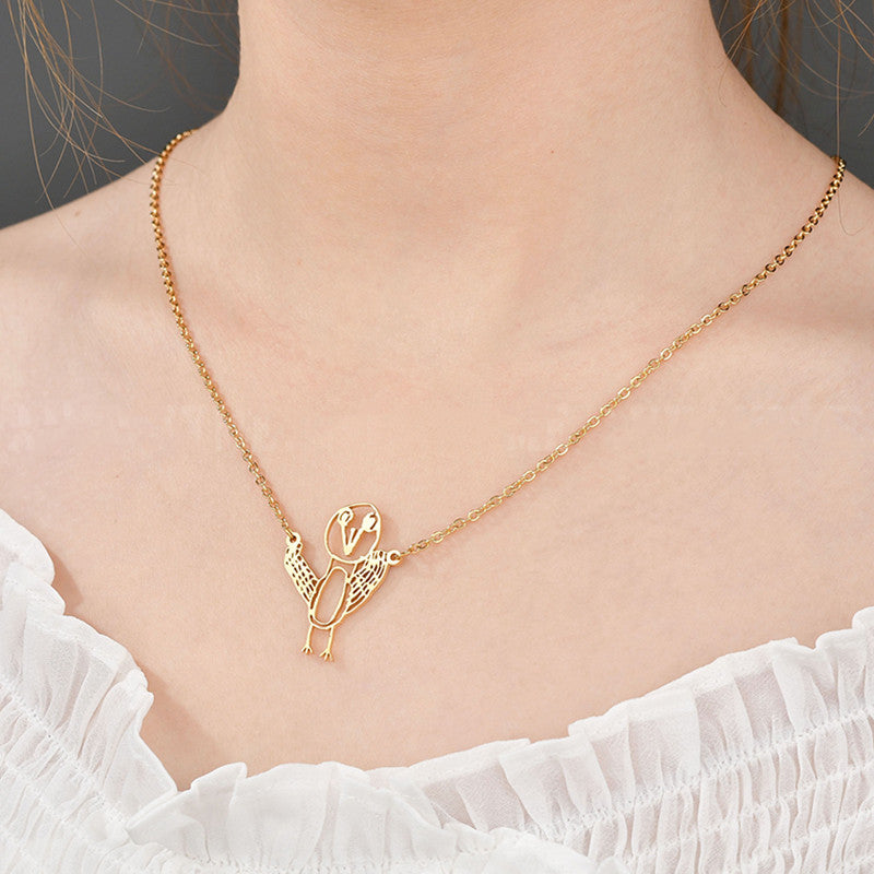 Diy Stainless Steel Children's Hand-painted Graffiti Necklace Commemorative Gift