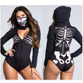 Halloween Hooded PNE-piece Suit Zombie Skeleton Suit